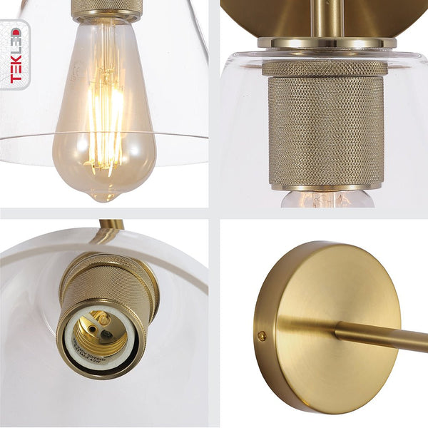 Simple Elegance Sconce Clear Glass Funnel Globe Wall Light