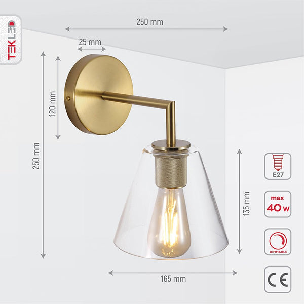 Simple Elegance Sconce Clear Glass Funnel Globe Wall Light