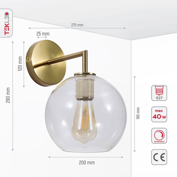 Simple Elegance Sconce Clear Glass Funnel Globe Wall Light