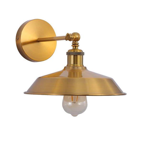 Hinged Funnel Flat Step Antique Brass | Bronze | Gold Finish Metal Wall Light
