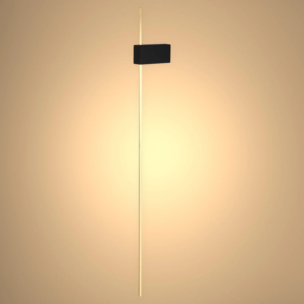 Aurora Slimline LED Wall Light – Modern Minimalist Dimmable Wall Sconce in Black & Gold