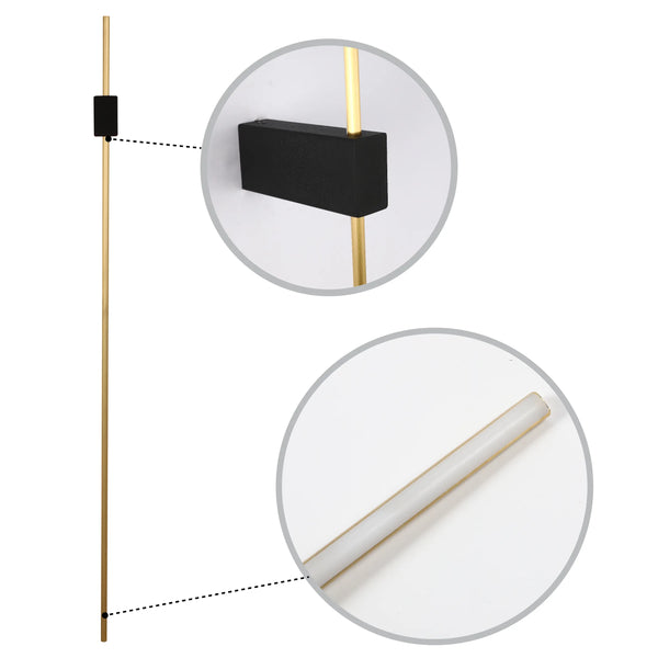 Aurora Slimline LED Wall Light – Modern Minimalist Dimmable Wall Sconce in Black & Gold