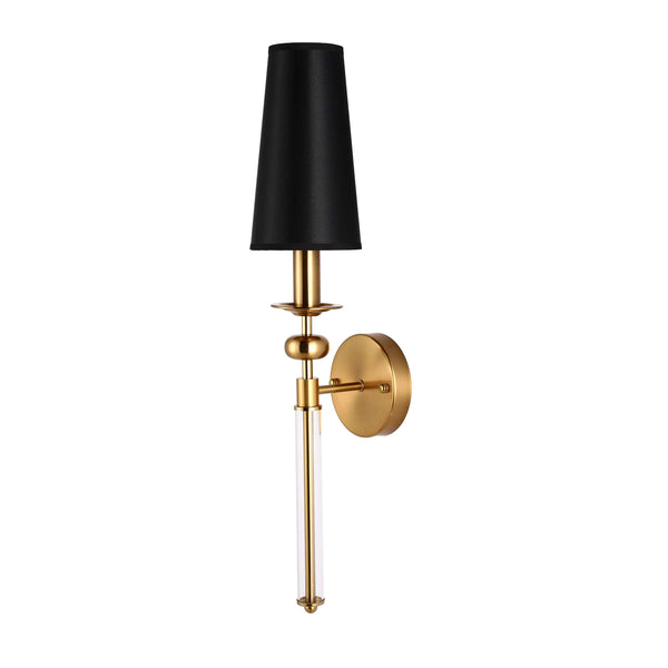 Gold and Black Wall Light with Acrylic Accent