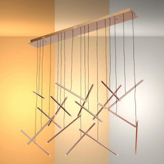 Gold Crisscross Modern Multi-Pendant Chandelier