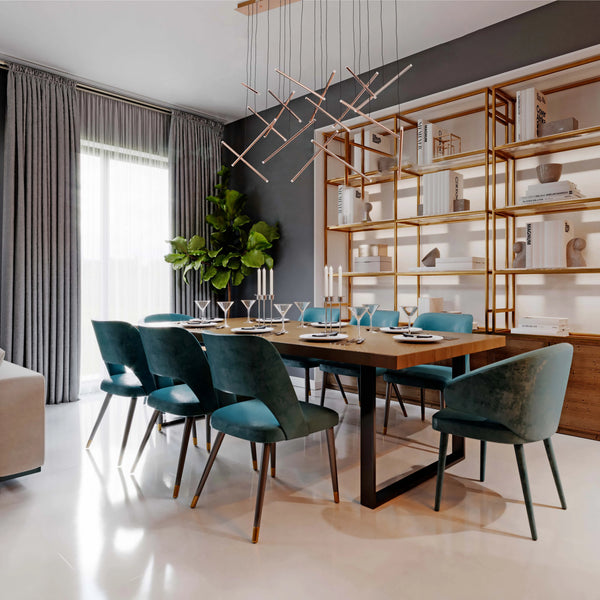Gold Crisscross Modern Multi-Pendant Chandelier