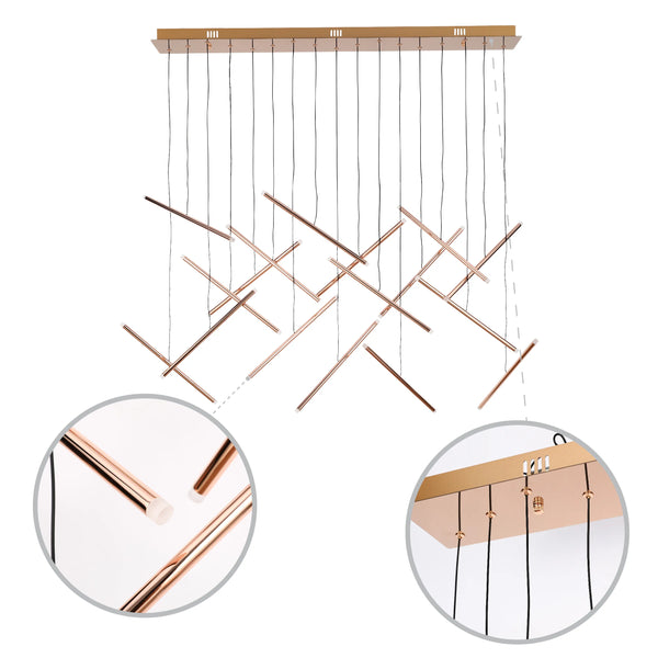Gold Crisscross Modern Multi-Pendant Chandelier