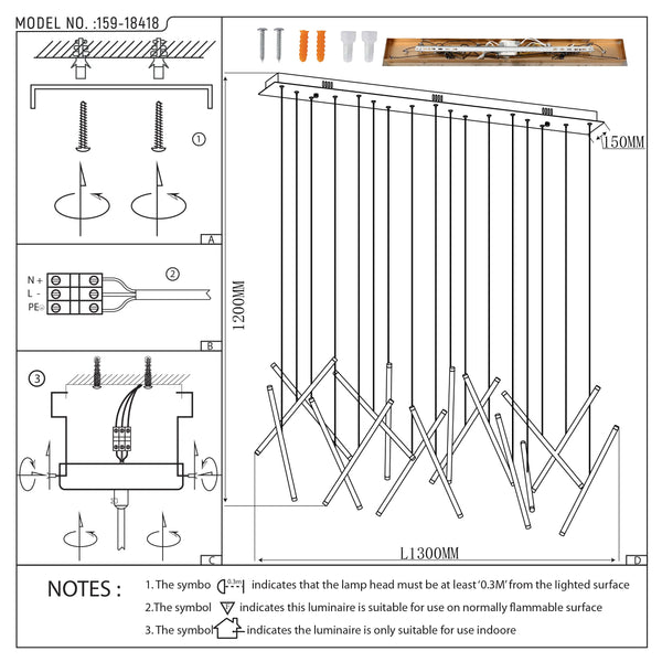 Gold Crisscross Modern Multi-Pendant Chandelier