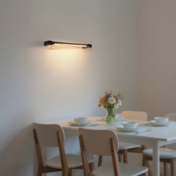 Gold Crisscross Wall Light – 390mm Width, Integrated 4.5W LED, 3000K Warm White