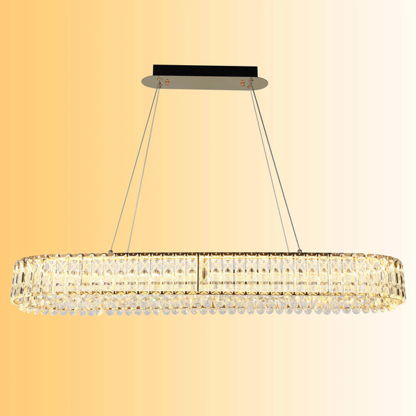 Gold Crystal Chandelier - Two-Tiered Circular or Single-Tier Oval