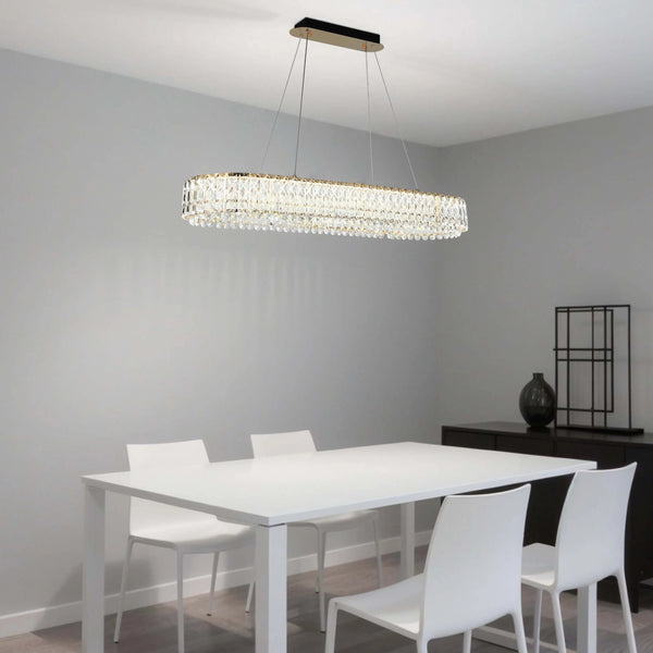 Gold Crystal Chandelier - Two-Tiered Circular or Single-Tier Oval