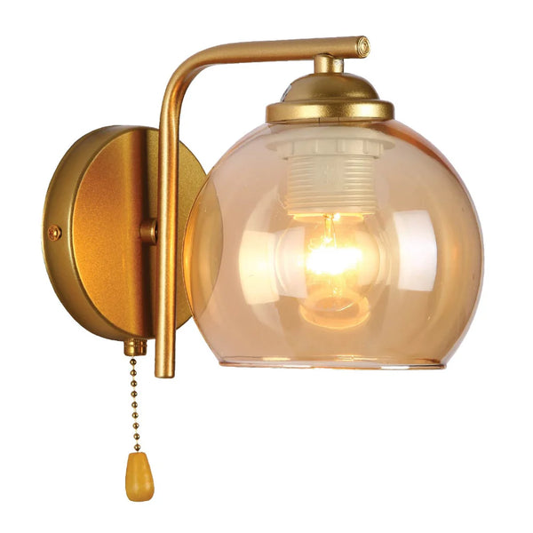 L-Shape Dome Glass Wall Light E27 with Pull Down Switch
