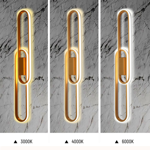 Gold Oblong LED Wall Light