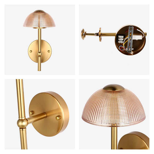 Mushroom Glass Wall Light – Integrated 5W LED, 3CCT Switchable