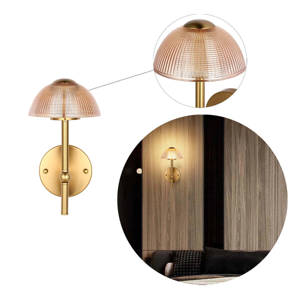 Mushroom Glass Wall Light – Integrated 5W LED, 3CCT Switchable