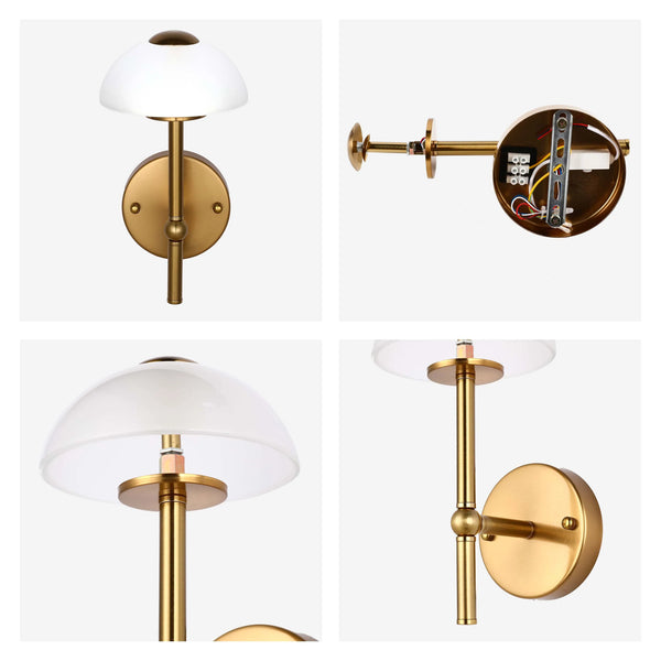 Mushroom Glass Wall Light – Integrated 5W LED, 3CCT Switchable