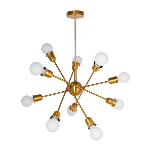Golden Equilibrium Sphere Sputnik Chandelier | Geometric Elegance Fixture