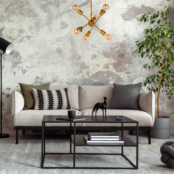 Golden Equilibrium Sphere Sputnik Chandelier | Geometric Elegance Fixture