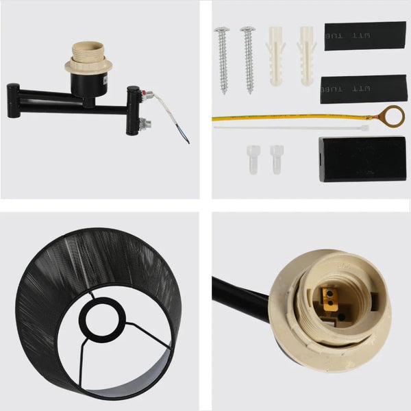 Metal Swing Arm Frustum Wall Light with Pull Down Switch