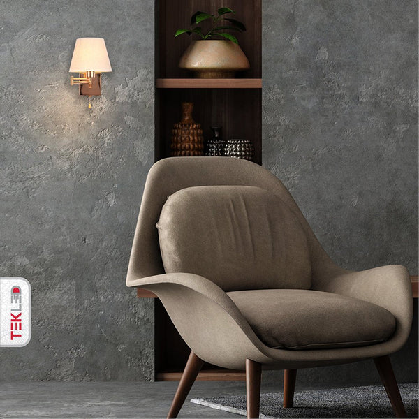 Metal Swing Arm Frustum Wall Light with Pull Down Switch