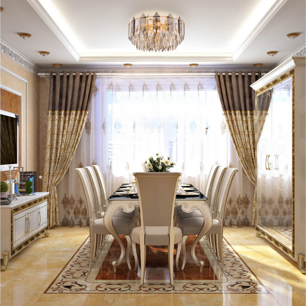 Golden Tiered Radiance Chandelier Ceiling Light with Alternating Crystal Hues