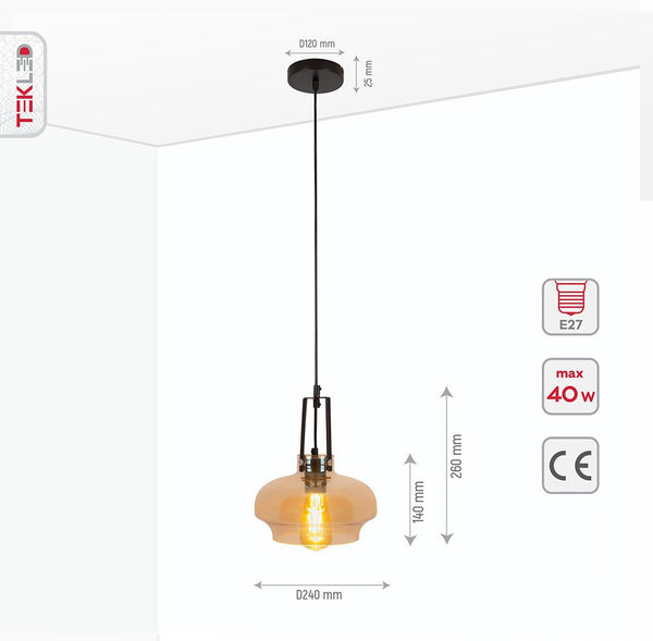 Vintage Industrial Japanese Gaslight Minimalist Glass Pendant Light