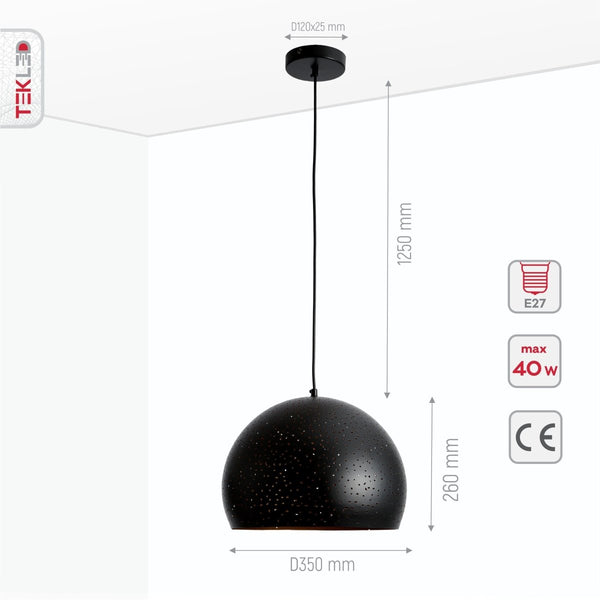 Dome Indian Dome Moroccan Night Milkyway Ceiling Pendant Light E27 Fitting Black Gold