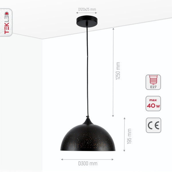 Dome Indian Dome Moroccan Night Milkyway Ceiling Pendant Light E27 Fitting Black Gold
