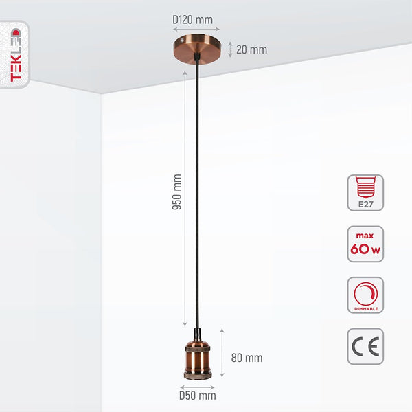 Vintage Industrial Retro Basic Pendant Ceiling Light E27