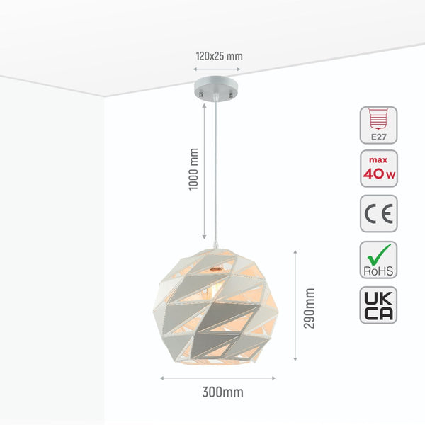 Malunga Metal Laser Cut Globe Pendant Ceiling Light E27