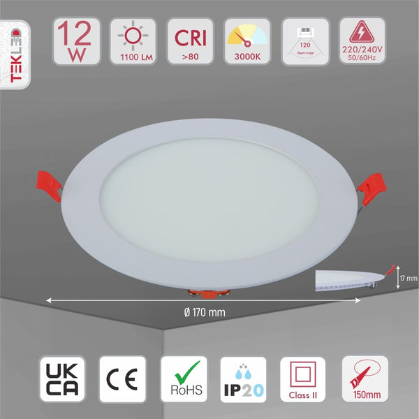 12W Downlight LED Round Slim Panel Light D170mm