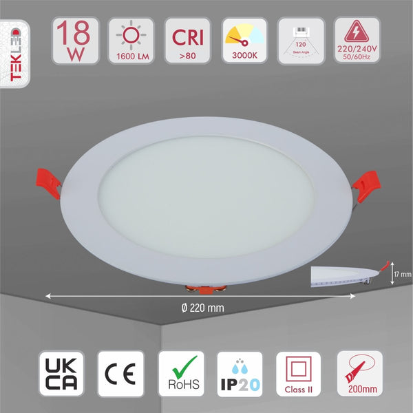 18W Downlight LED Round Slim Panel Light D220mm