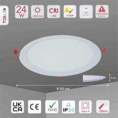 24W Downlight LED Round Slim Panel Light D300mm