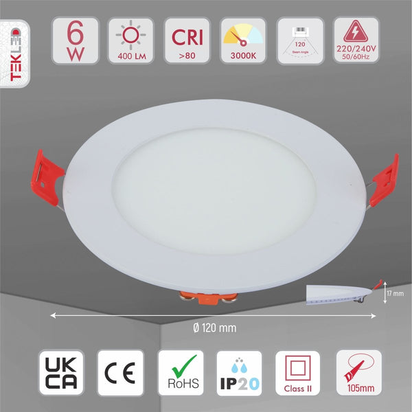 6W Downlight LED Round Slim Panel Light D120mm
