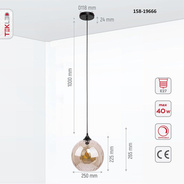 Celestial Dimpled Glass Globe Pendant Ceiling Light