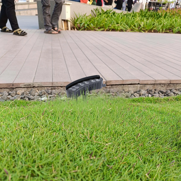 Grey Curved Rectangular LED Floodlight with Ground Stake