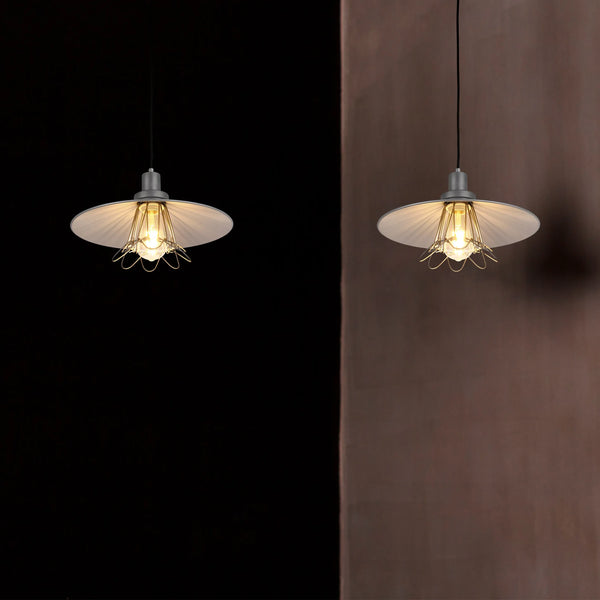 Grey Wire Cage Industrial Vintage Style Pendant Light E27