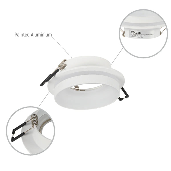 GU10 Recessed Aluminium Downlight - Dual-Tone Acrylic with Colour Matched Trim
