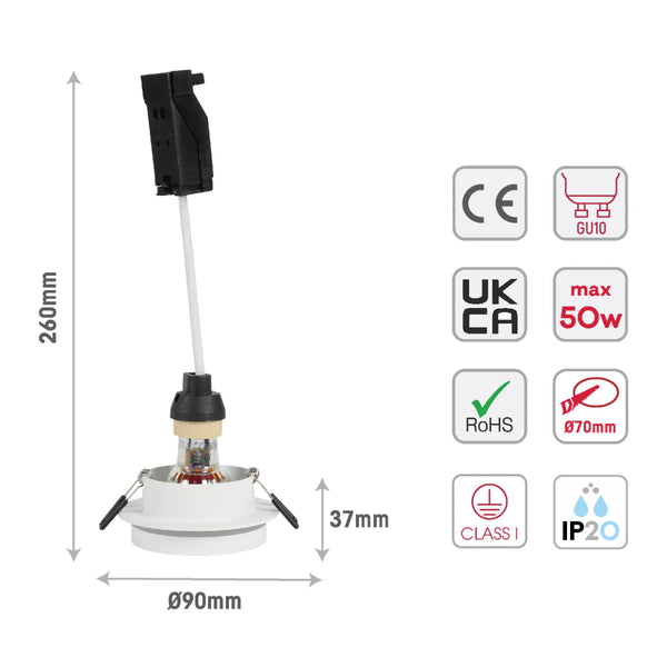 GU10 Recessed Aluminium Downlight - Dual-Tone Acrylic with Colour Matched Trim