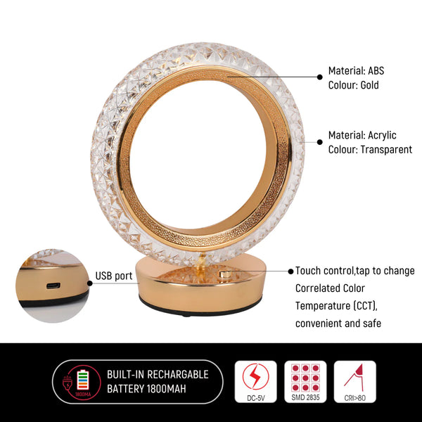 Halo Glow Ring LED Table Lamp | Bedside Lamp