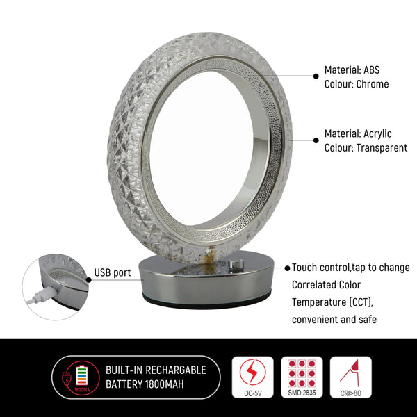 Halo Glow Ring LED Table Lamp | Bedside Lamp
