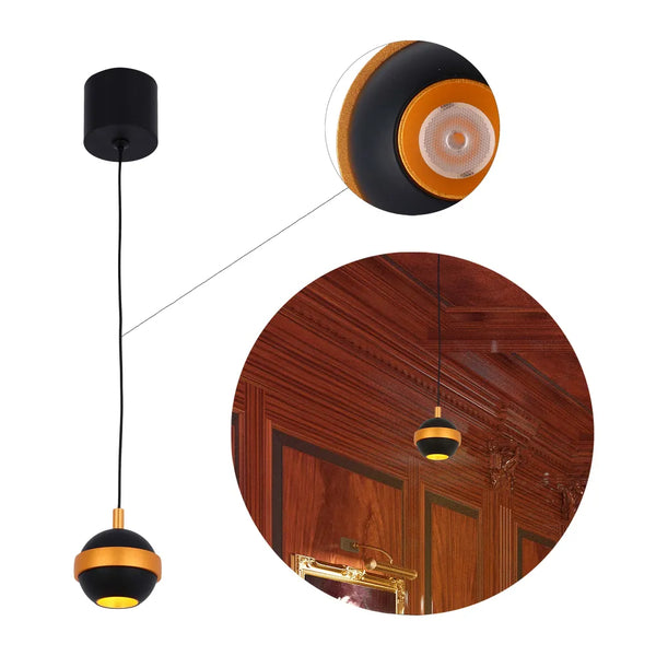 Helios LED Pendant Downlight with Gold Accent 3W Warm White