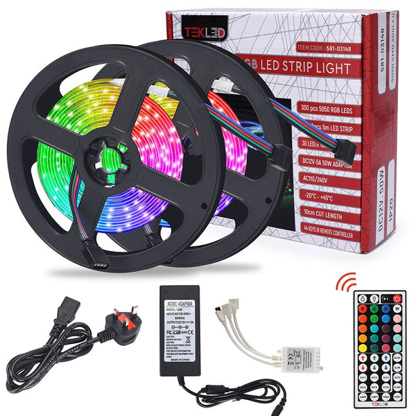 TEKLED
Holiday RGB LED Strip Light IP20 with Remote Controller - 5 metre.