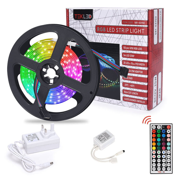 TEKLED
Holiday RGB LED Strip Light IP20 with Remote Controller - 5 metre.