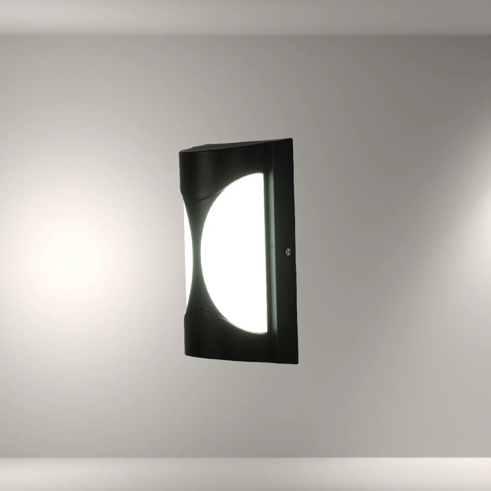 Hourglass Black Plastic LED Outdoor Wall Light 15W Cool Daylight