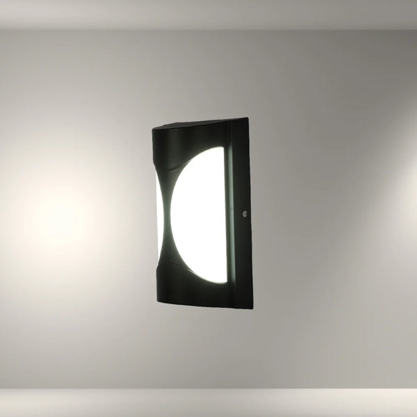 Hourglass Black Plastic LED Outdoor Wall Light 15W Cool Daylight