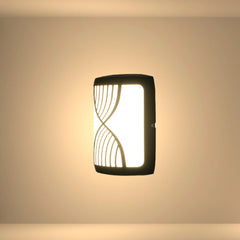 Hourglass Black Plastic LED Outdoor Wall Light 15W Cool White