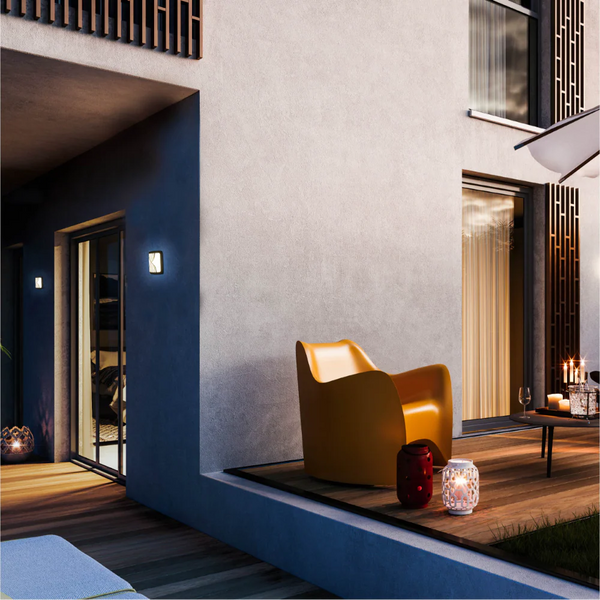 Hourglass Black Plastic LED Outdoor Wall Light 15W Cool White