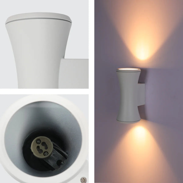 Hourglass Up Down Aluminium Outdoor Wall Light GU10