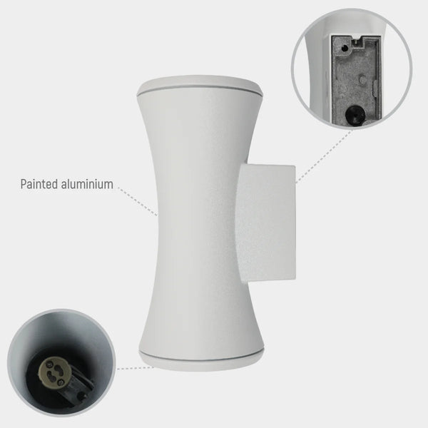 Hourglass Up Down Aluminium Outdoor Wall Light GU10