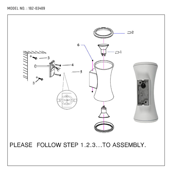 Hourglass Up Down Aluminium Outdoor Wall Light GU10